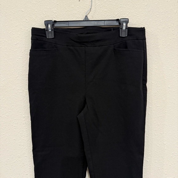 Chico’s Pull-on Dress Pants Stretch Straight Leg Black Size 10 (Chico’s 1.5R) - Picture 2 of 12